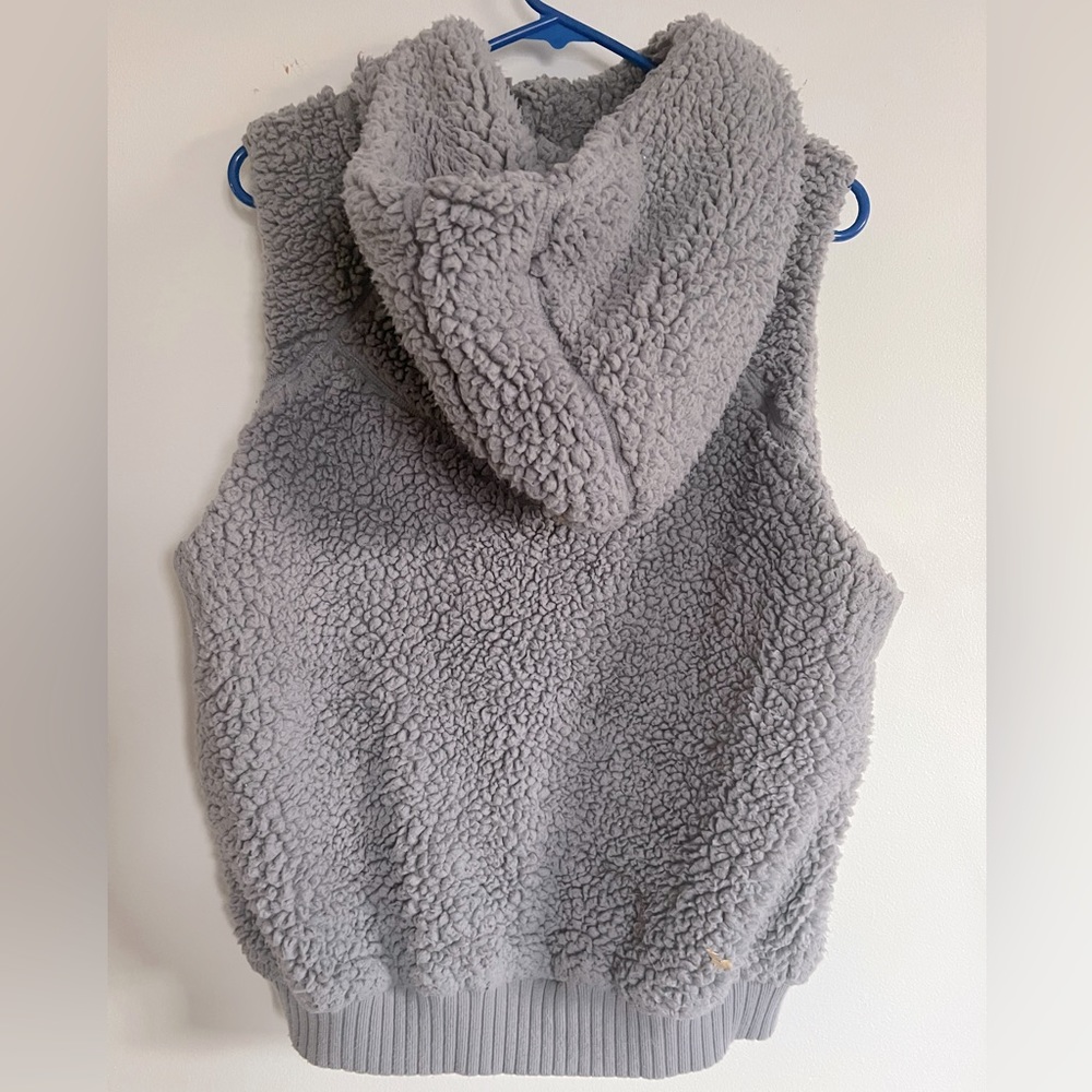 Prana gray Sherpa hoodie vest - Picture 2 of 6